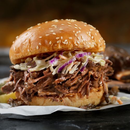 Shredded Duck Burgers with Asian Slaw